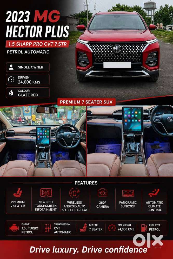 Mg Hector Plus Sharp Pro 1.5 Turbo Petrol Cvt 7 Str, 2023, Petrol