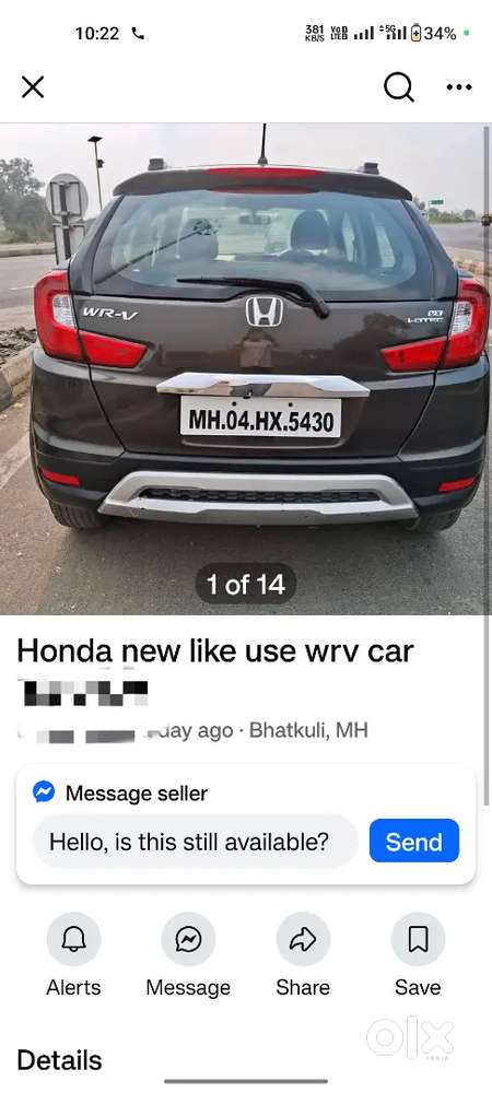 Honda Wr-v 2017 Diesel 98000 Km Driven New Condition