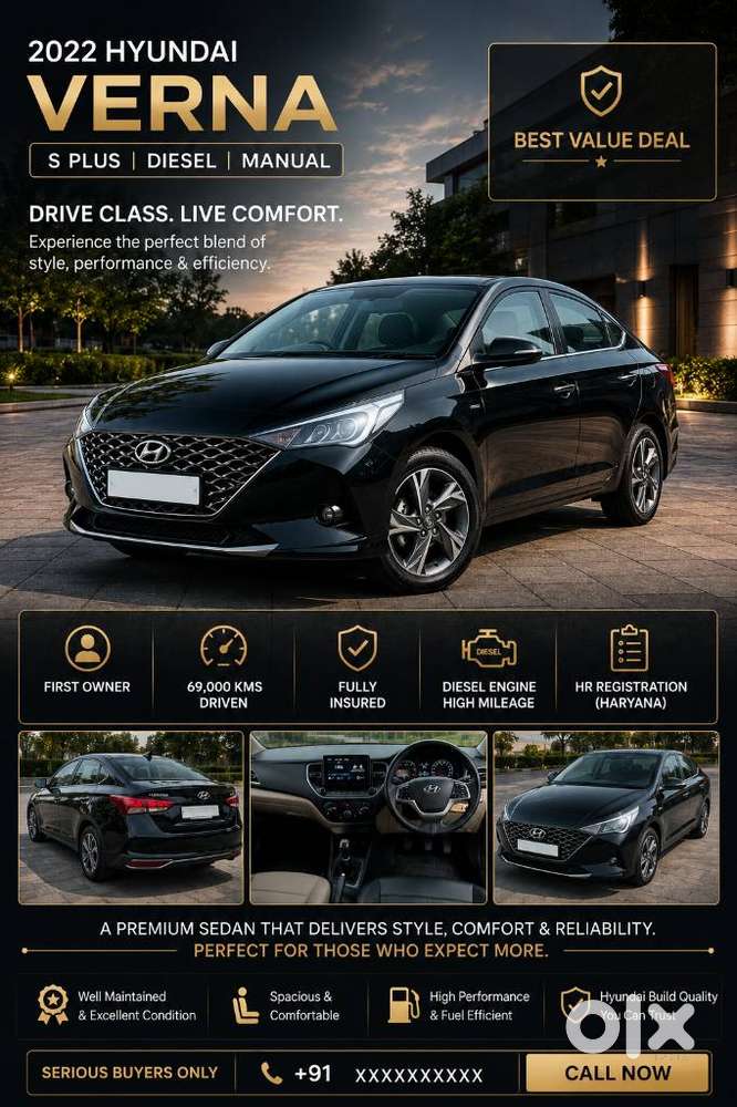 Hyundai Verna S+, 2022, Diesel