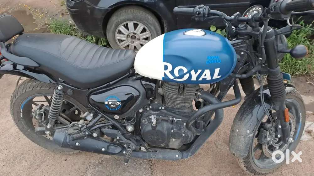 Enfield Hunter 350 Royal Enfield Matte Blue Colour Royal Enfield
