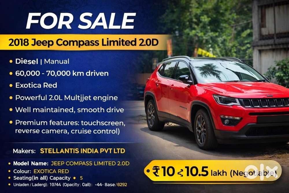 2018 Jeep Compass Limited Diesel  Well Maintained  Kerala