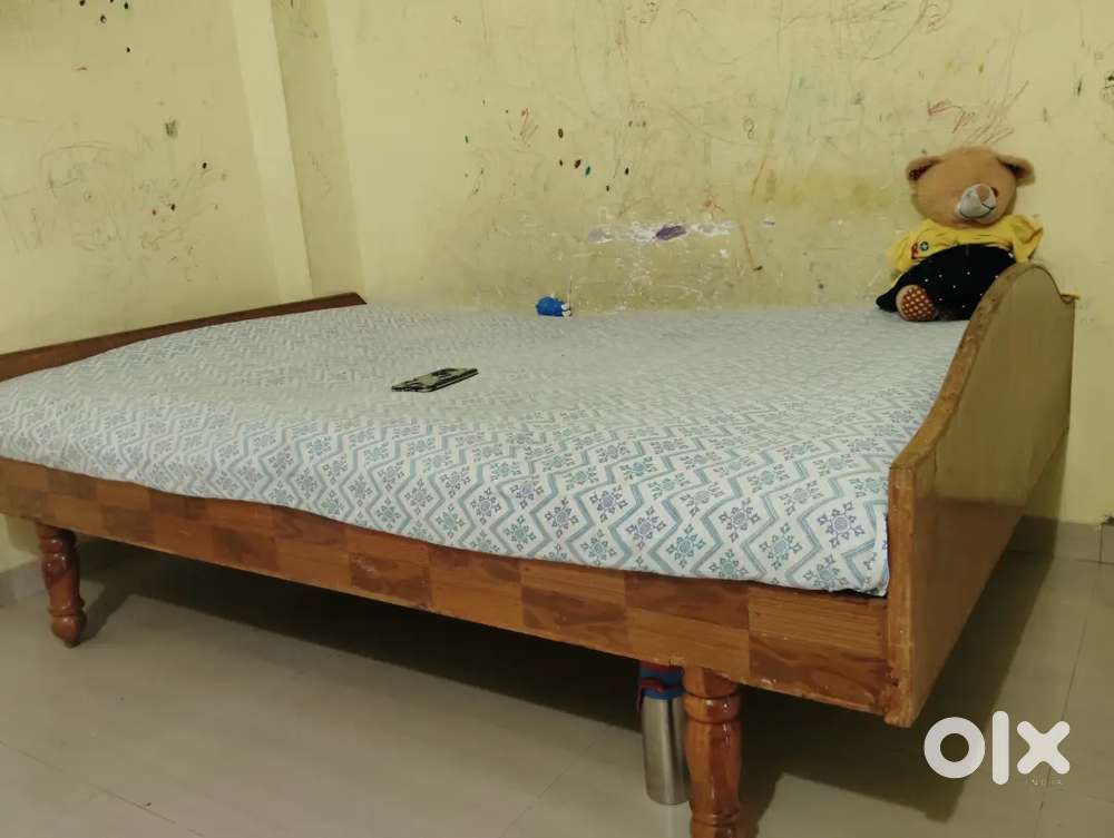 Double bed, plywood cupboard,2 small size breakfast table