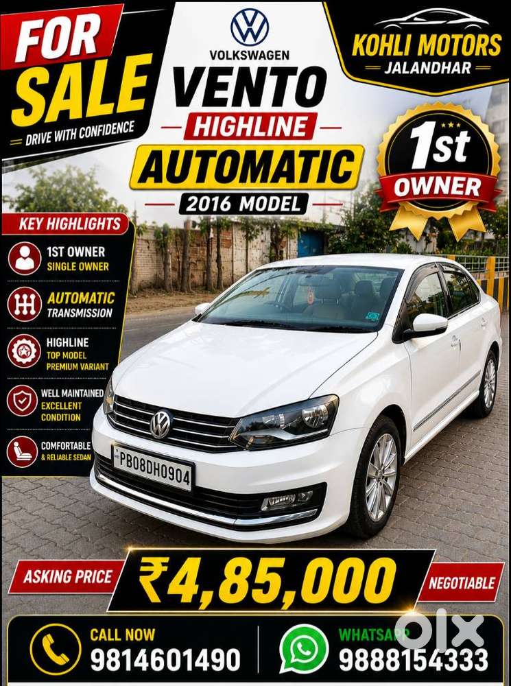 Volkswagen Vento 1.5l Tdi Highline Plus At Diesel, 2016, Diesel