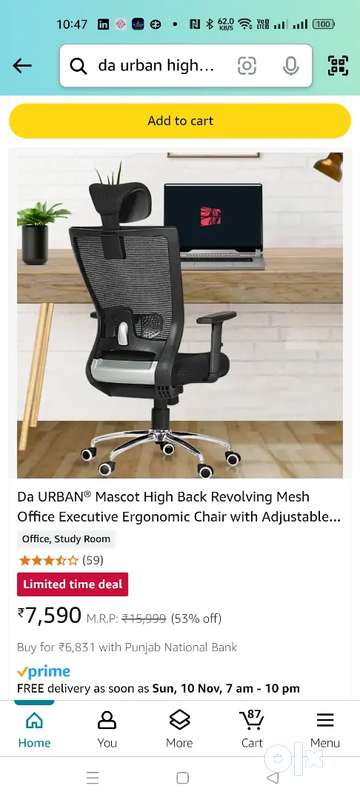 Da urban high back office chair almost new with bill 3 months old Other Household Items 1790195699