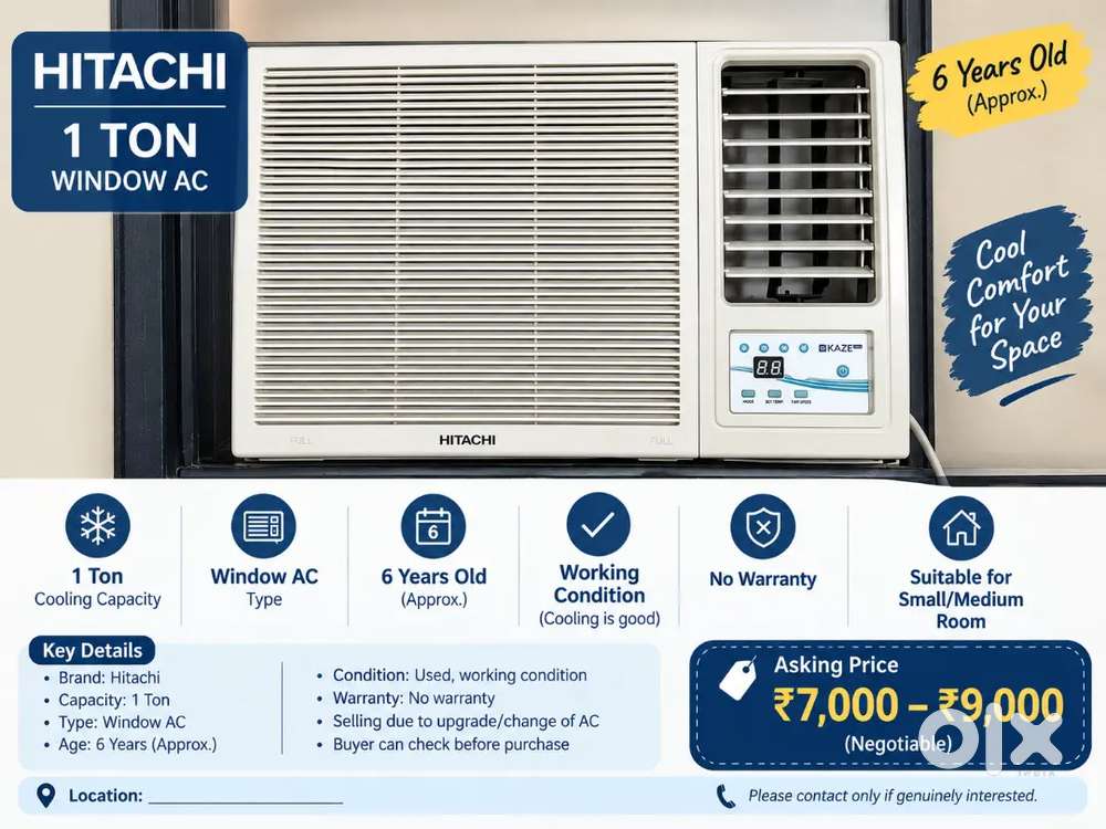 Hitachi 1 Ton Window AC &ndash; Working Condition