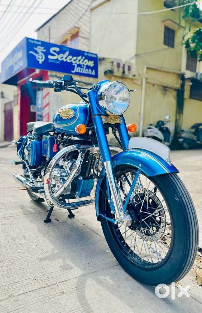 Royal Enfield classic 350 2018 model blue colour convert to old