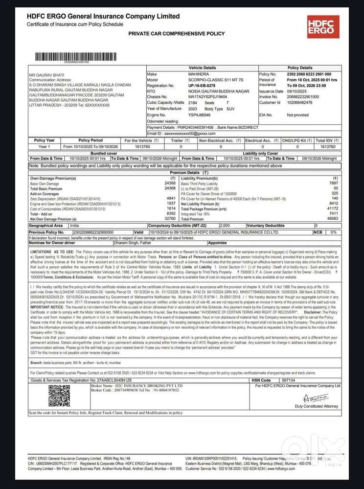 Mahindra Scorpio Classic 2.2 S 11 Mt 7 Cc, 2023, Diesel