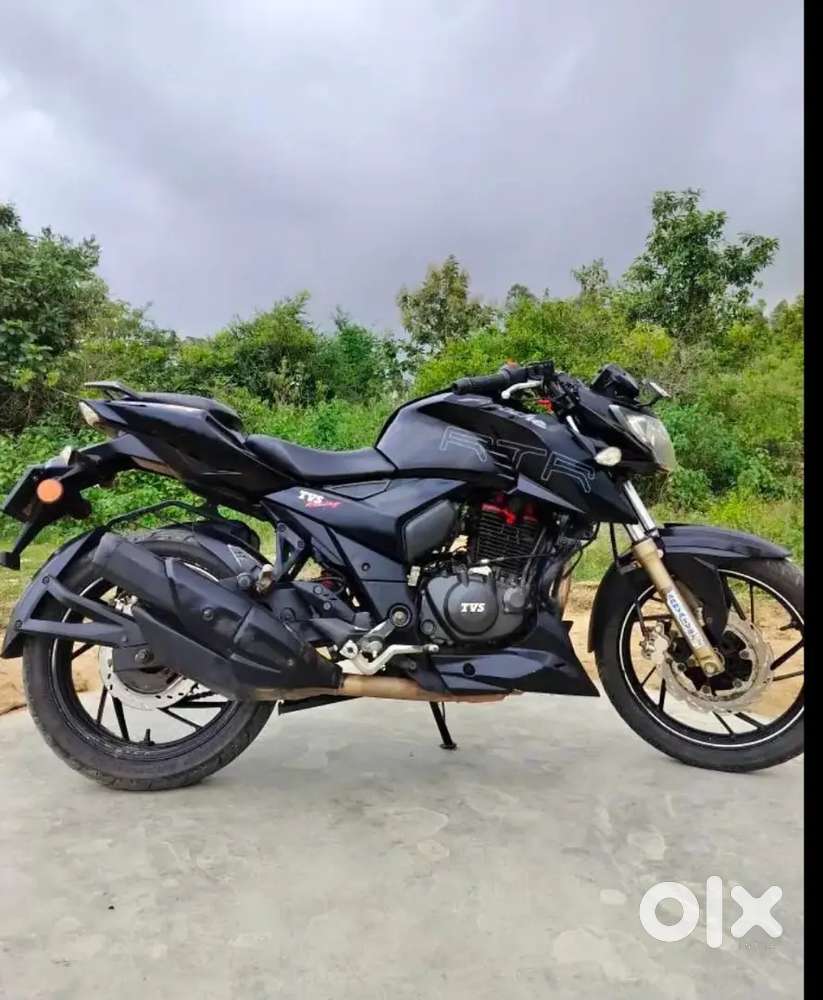 Matte Black Colour Apache Rtr 160 Full Black Apache Rtr 160 Matte - Main Image