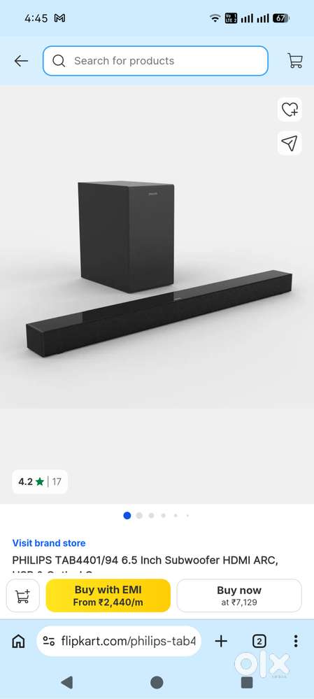 Philips 2.1 Soundbar 200W with Subwoofer