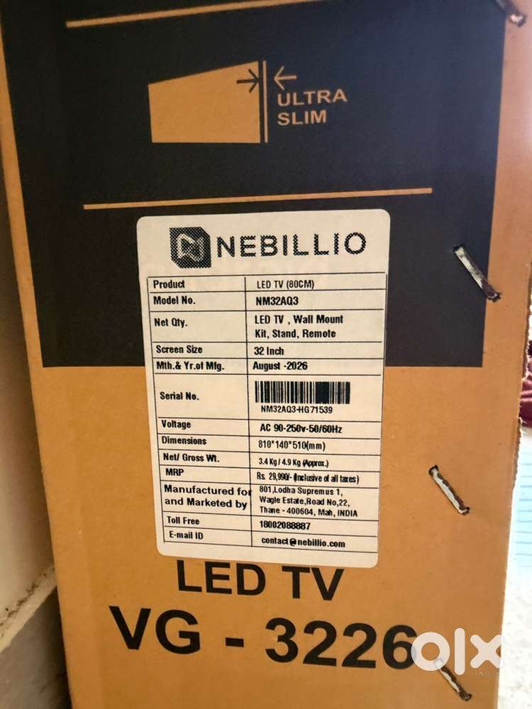 Brand New Nebillio 32 Inch (80 cm) Android Smart LED TV