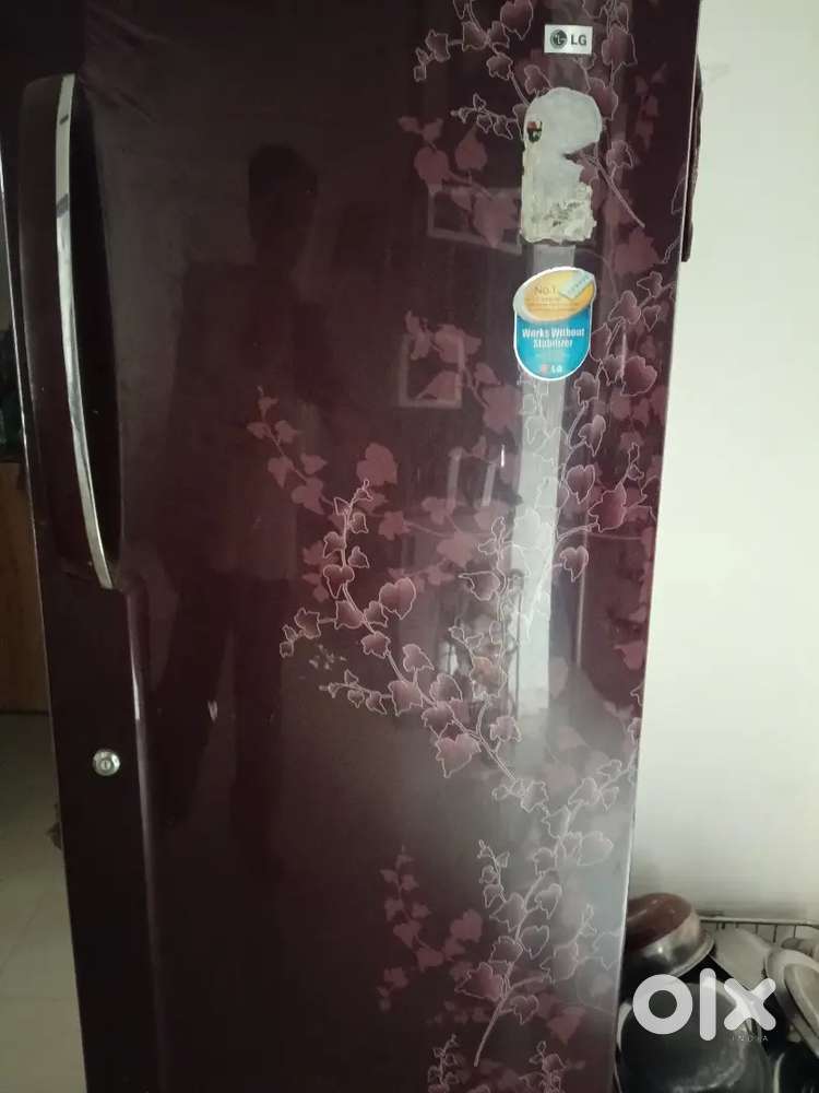 LG Fridge single door dark maroon color