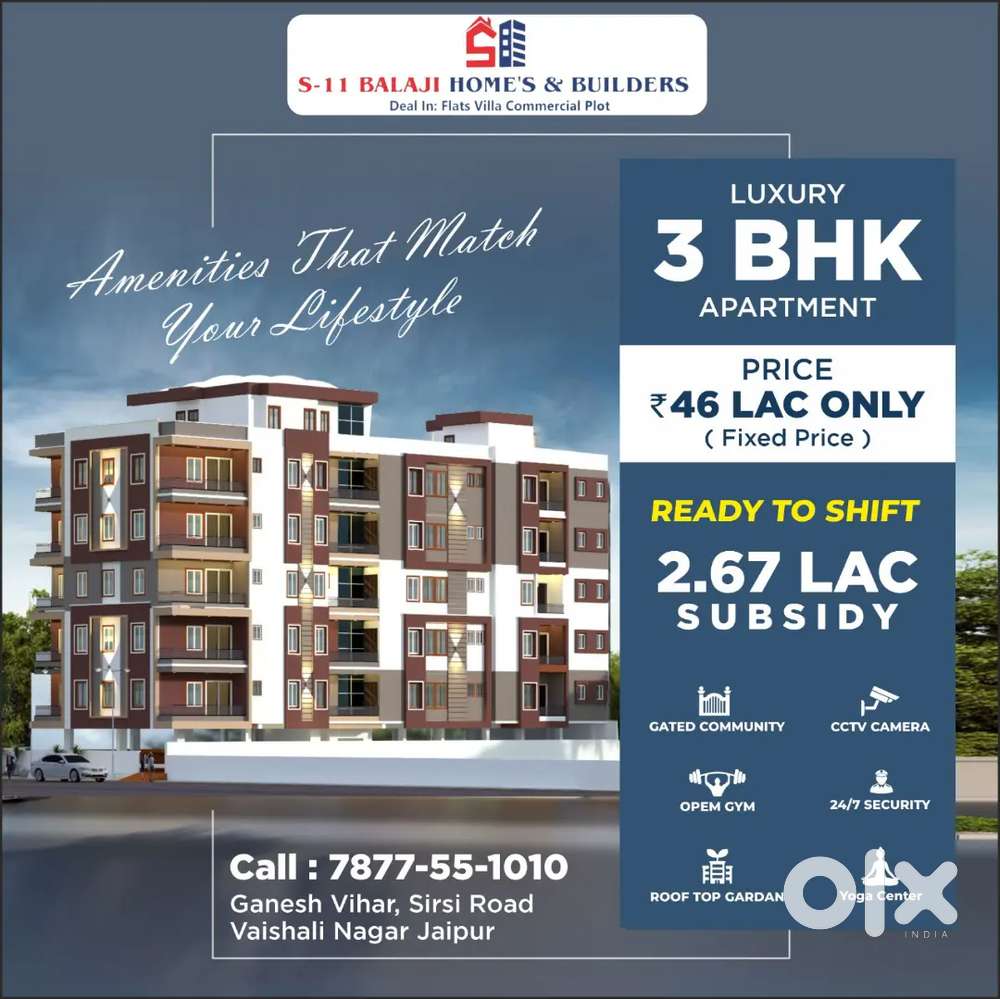 Ultra luxury 3bhk flats main sirsi road near vaishali nagar jaipur