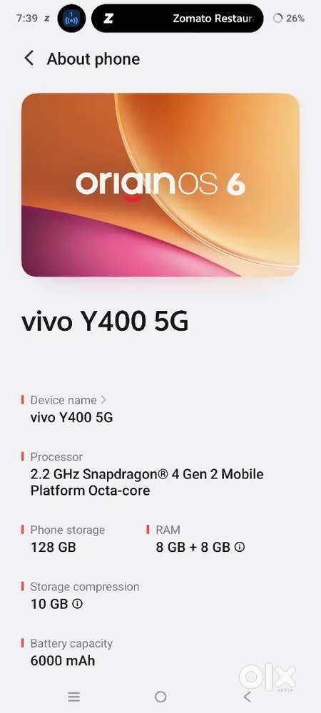 Vivo Y400 128+16 gb , new phone only 6 month old.