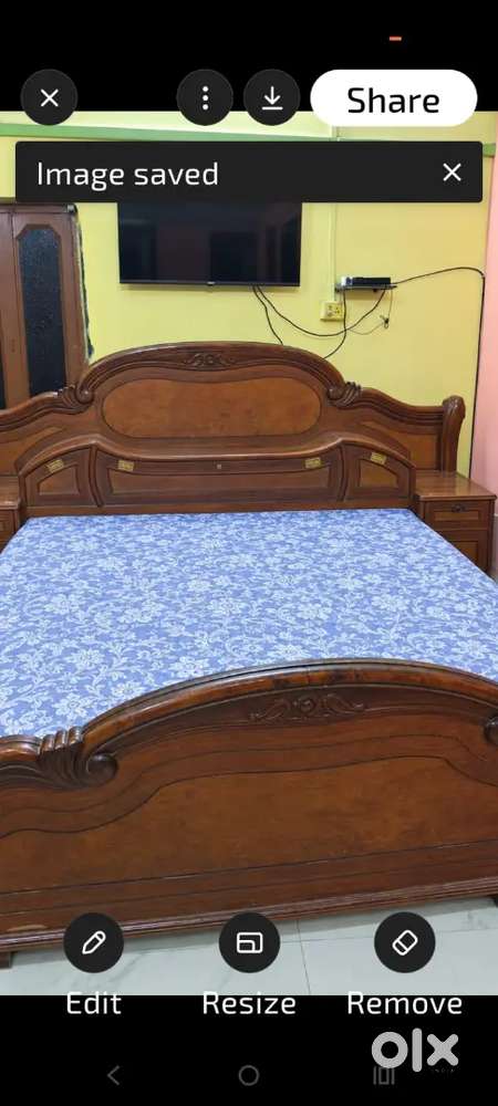 Wooden Double Bed – Good Condition  Strong & Spacious
