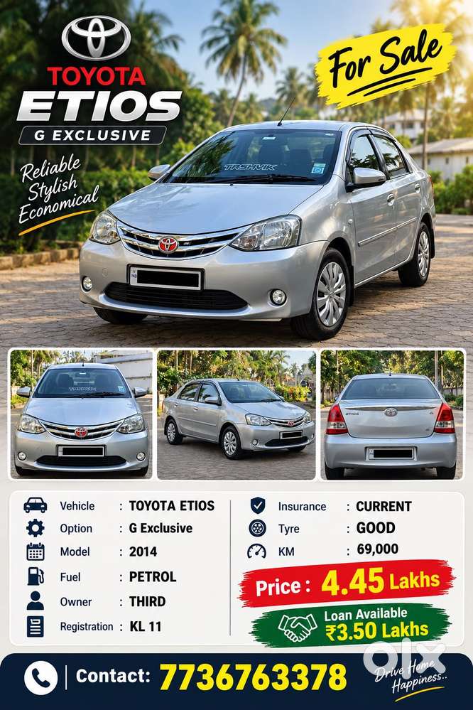 Toyota Etios Xclusive Petrol, 2014, Petrol