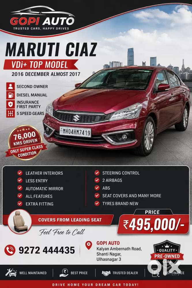 Maruti Suzuki Ciaz Vdi Plus Shvs, 2016, Diesel