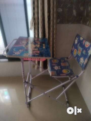 Study table with attached chair hot sale