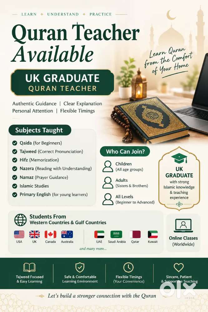 Uk Graduate Quraan Teacher Available