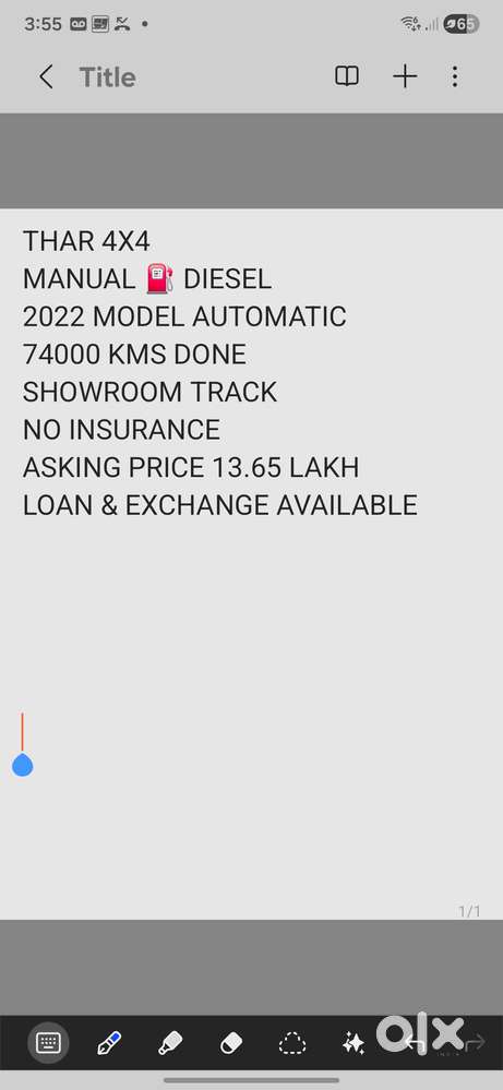 Mahindra Thar 1.5 Lx Hard Top Diesel At 4 Rwd, 2022, Diesel