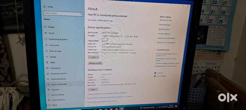 Desktop Dell computer in working condition is for sale