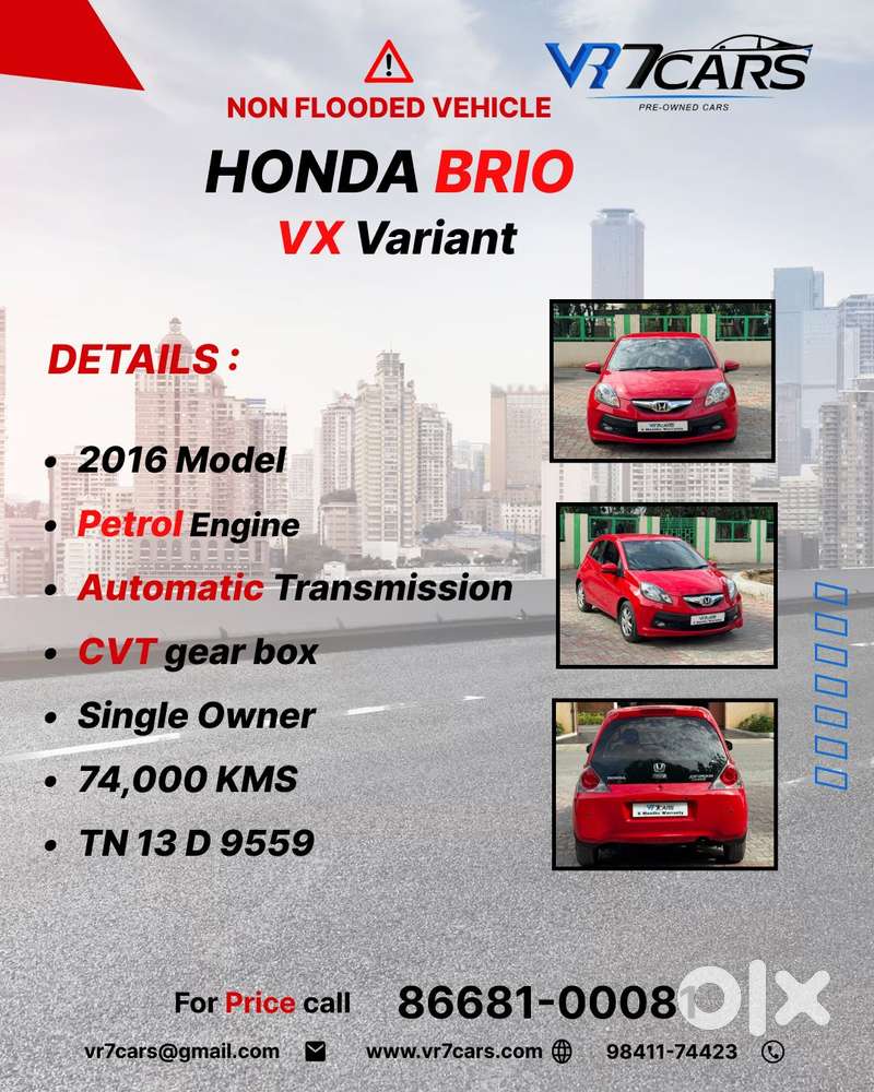 Honda Brio 1.2 Vx At, 2016, Petrol