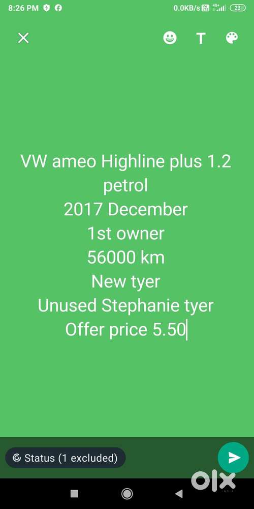 Volkswagen Ameo 1.2 Mpi Highline Plus, 2017, Petrol