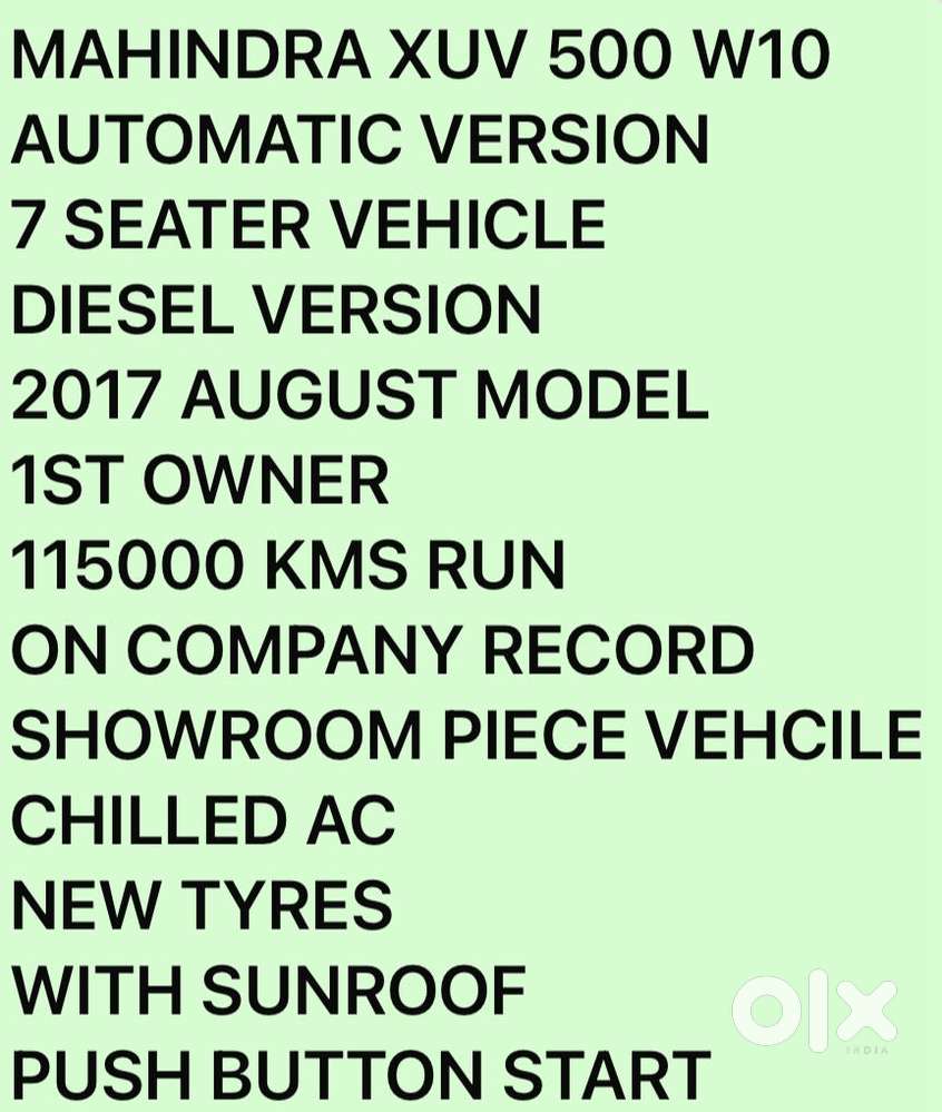 Mahindra Xuv500 W10 At, 2017, Diesel