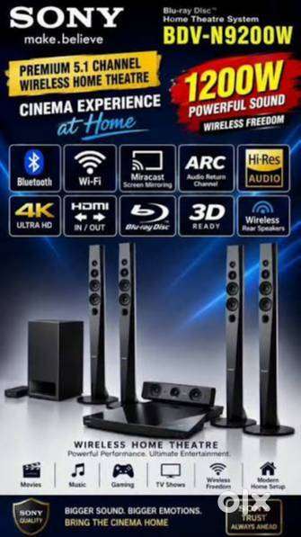 Sony 1200W 5.1 Home Theatre | Bluetooth | Blu-ray | Wireless Speakers