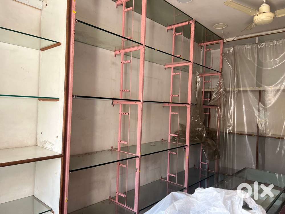 Cloth store racks and glass selfs