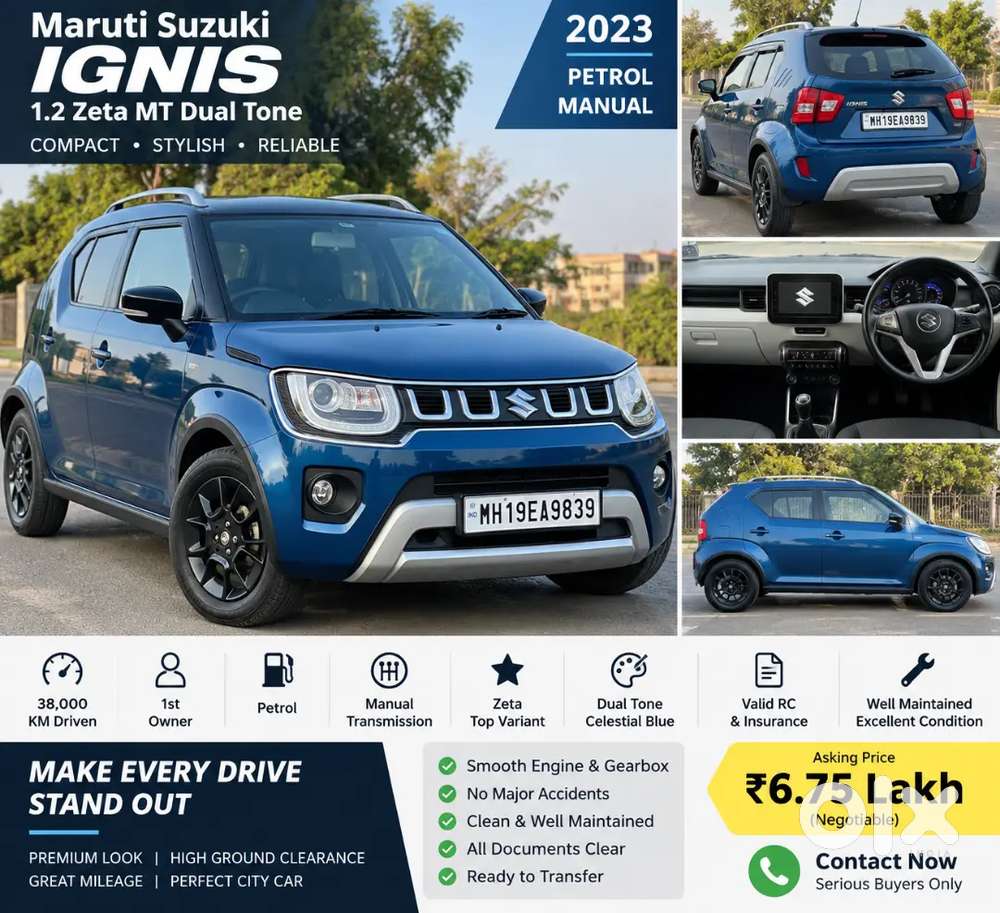 2023 Ignis Zeta 1.2 Petrol Manual | 1st Owner | 38,000 Km