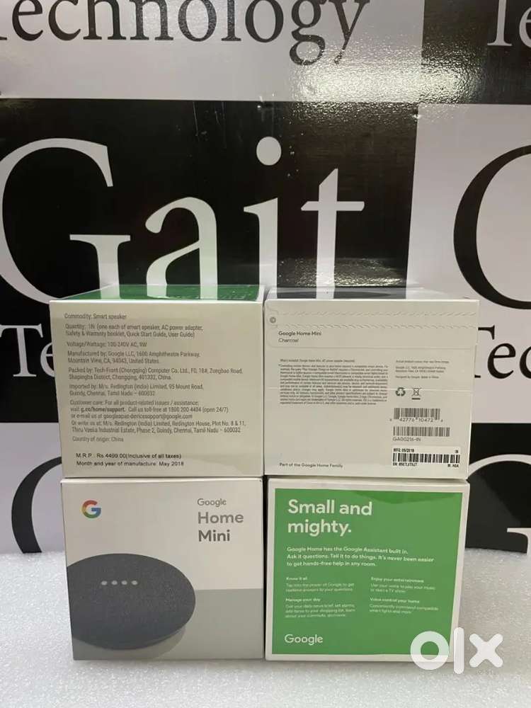 Smart speaker Google home mini available seal packed