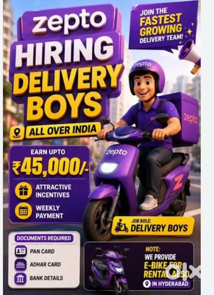 Fuel Added Zepto Delivery Boys Wanted