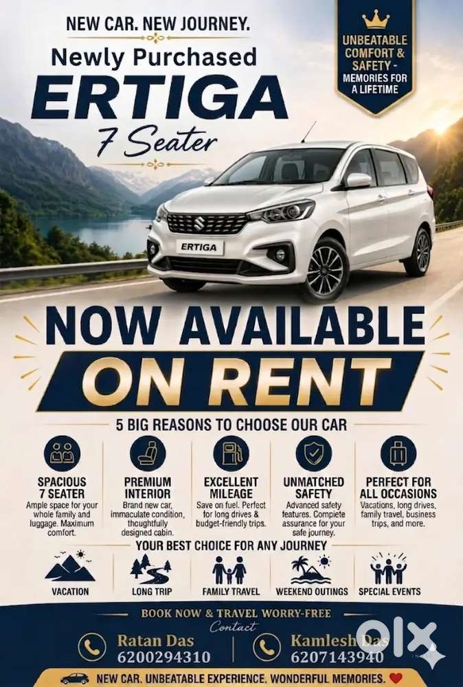 Maruti Suzuki Ertiga 2026 Petrol Rent Available