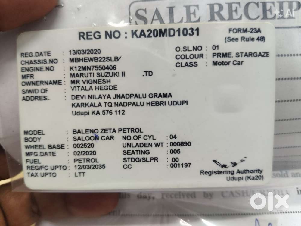Maruti Suzuki Baleno Zeta, 2020, Petrol