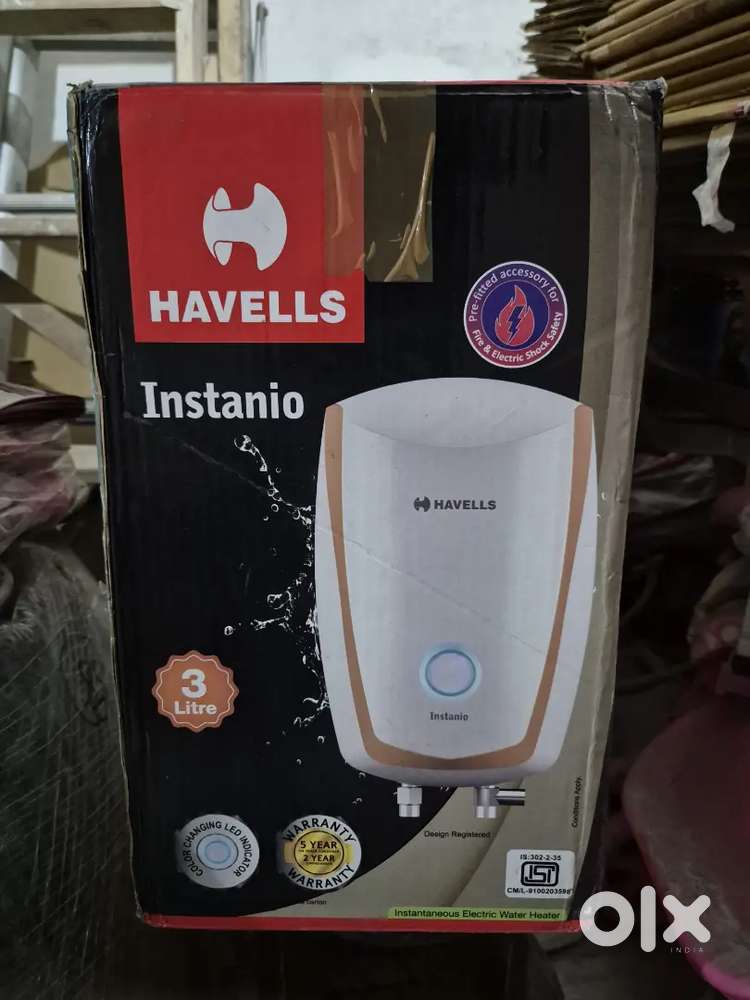 Brand New Unused Havells Instanio Geyser for Sale with 5 year warranty