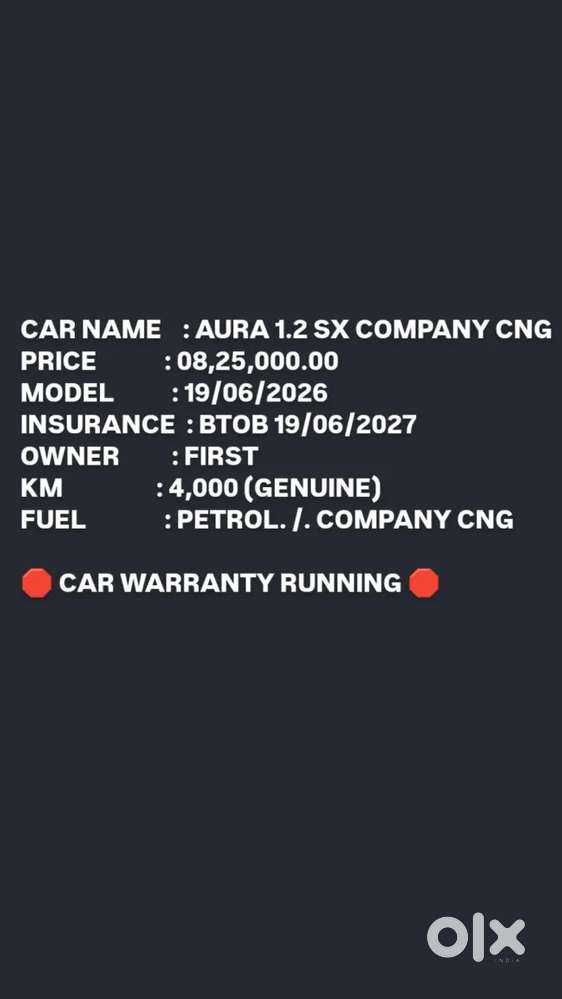 Hyundai Aura 1.2 Sx Cng, 2026, Cng & Hybrids