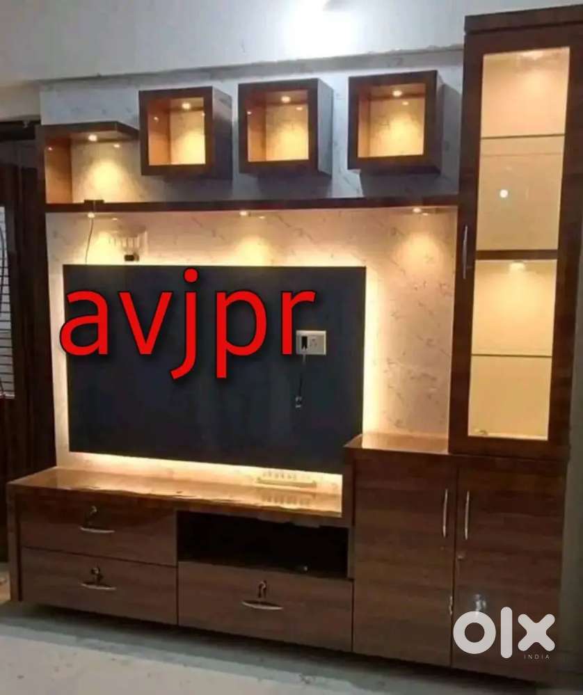 New LED TV Unit with Storage Cabinet | Modern Wooden TV Panel  ₹21,999