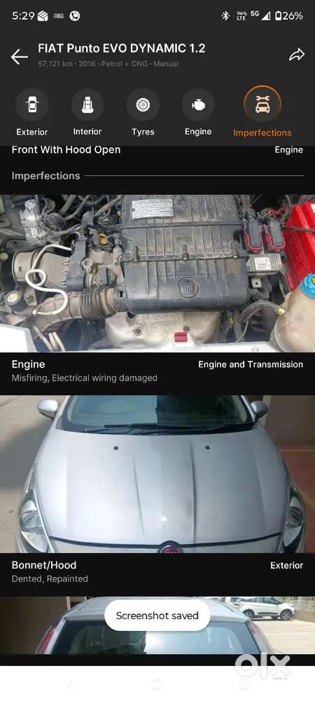 Fiat Punto Evo 2016 Cng & Hybrids 56000 Km Driven