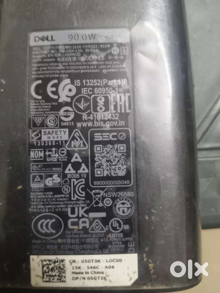 Original Dell 90W Laptop Charger Adapter (19.5V, 4.62A) -