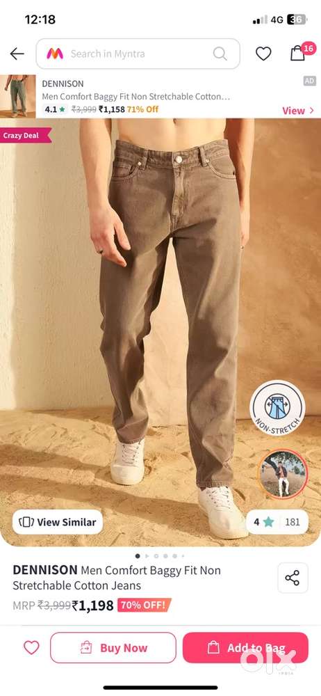 Myntra Branded Jeans 800 rs on myntra its 1228/- Men 1821950937