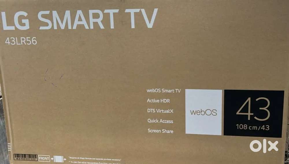 LG 43 inch 108cm Smart Full HD TV α5 AI Processor Gen6, Active HDR