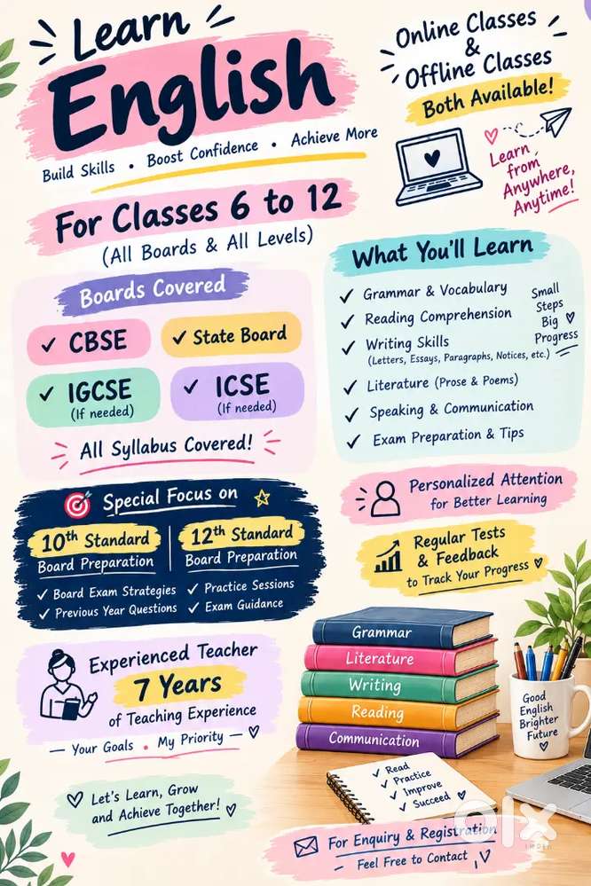 Expert English Tuition Classes (6th to 12th)