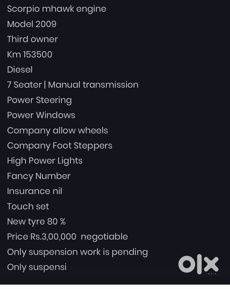 Mahindra Scorpio Diesel Manual 2009
