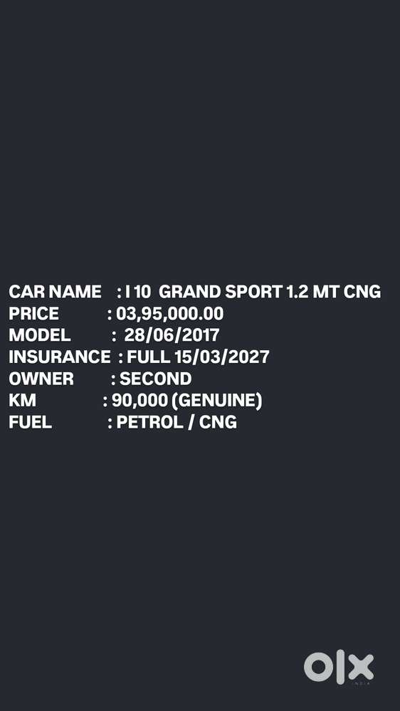 Hyundai Grand I10 Sportz 1.2 Kappa Vtvt, 2017, Cng & Hybrids