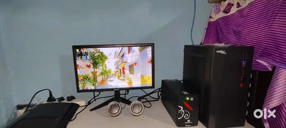 PC with Monitor and ups included and one year warranty from the shop