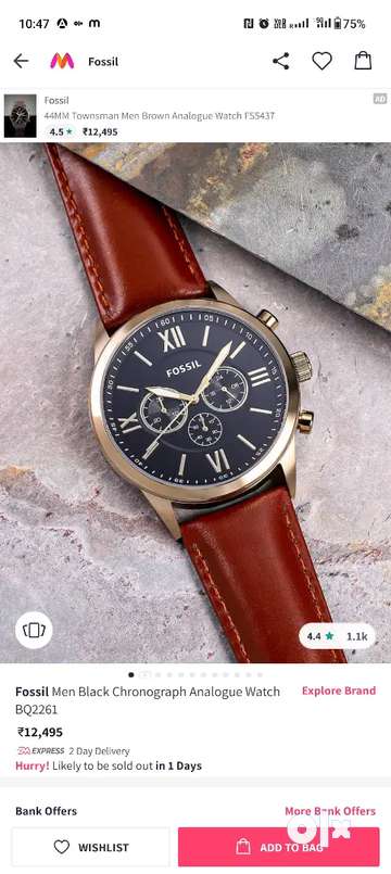 Fossil watch hot sale men leather