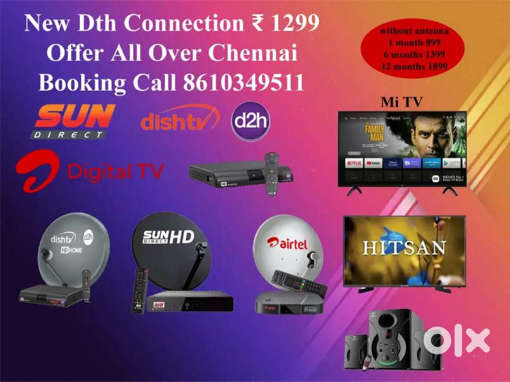 DISHTV ! AIRTEL ! SUNDIRECT ! SKY ! VIDEOCON D2H ! LED TV ! PLAY ! BOX