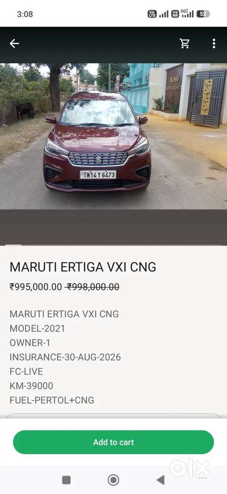 Maruti Suzuki Ertiga Vxi Cng, 2021, Cng & Hybrids
