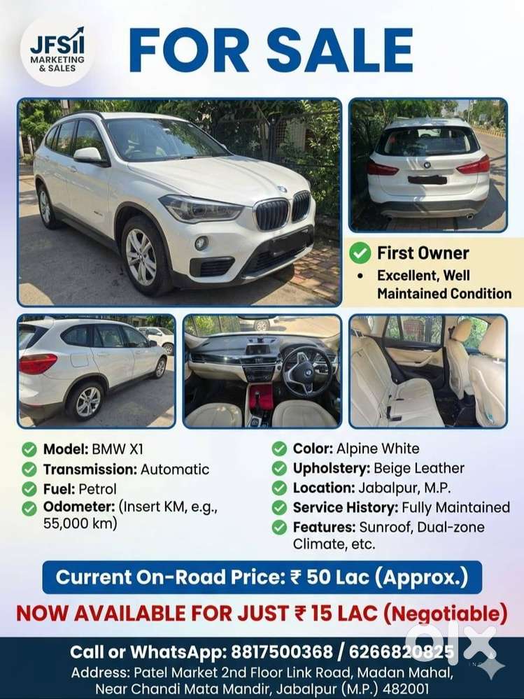 Bmw X1 Sdrive20d – 2016 – Diesel – Excellent Condition