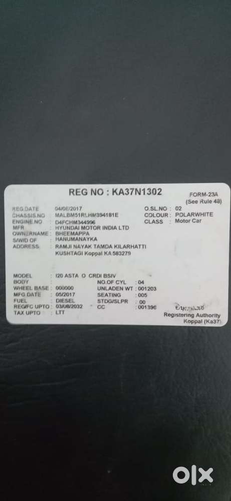 Hyundai I20 Diesel Asta Option, 2017, Diesel